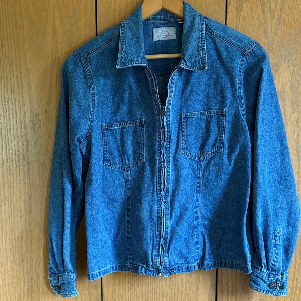Vintage Paul Harris Denim Phd Large Blue Denim Zip Shacket